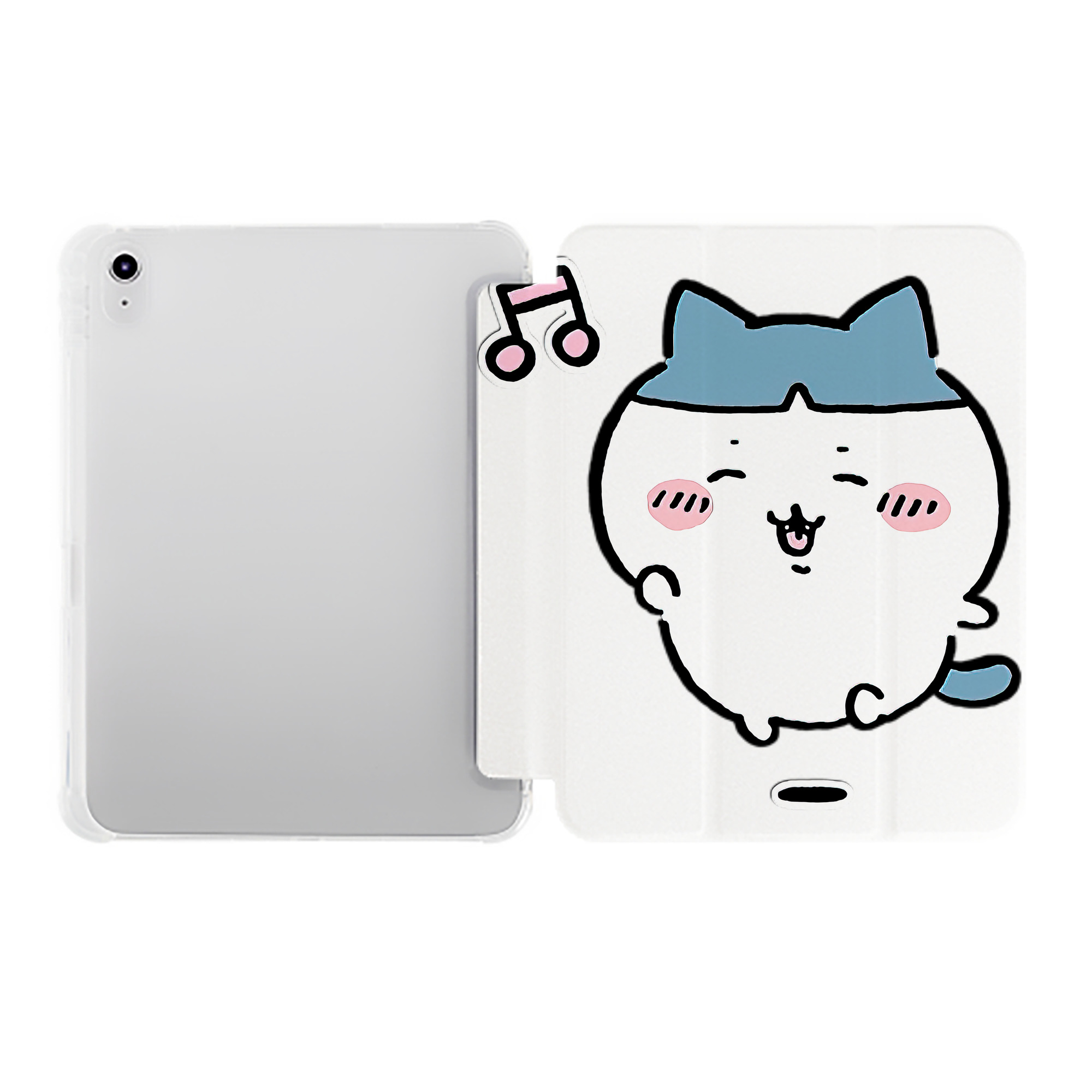 （画像用） ちいかわ ハチワレ Chii-kawa hachiware IPad ケース ペン収納付き 三つ折りスタンド PUレザー×シリコン 対応機種9.5/10.5/10.9インチ